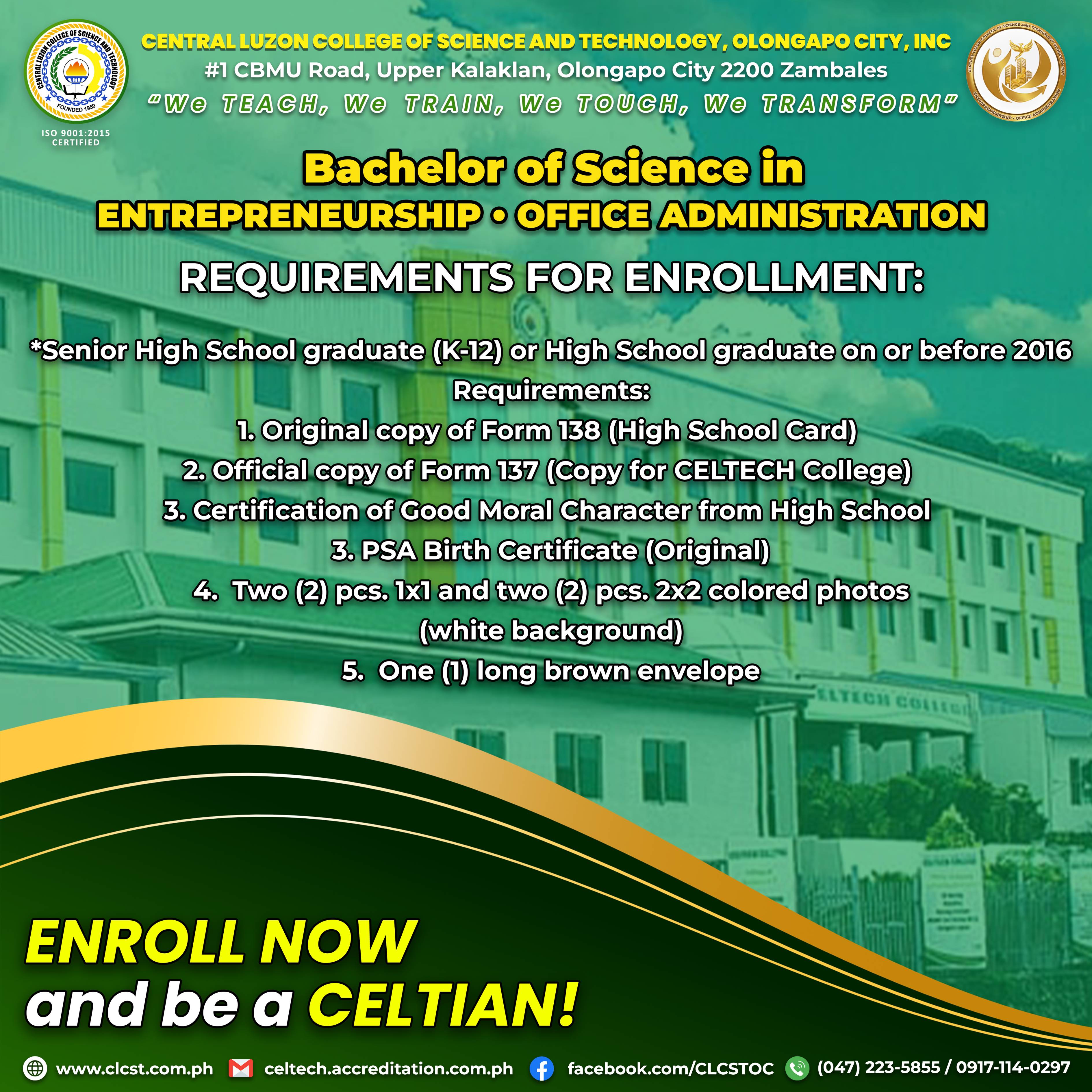 BS Entrepreneurship poster