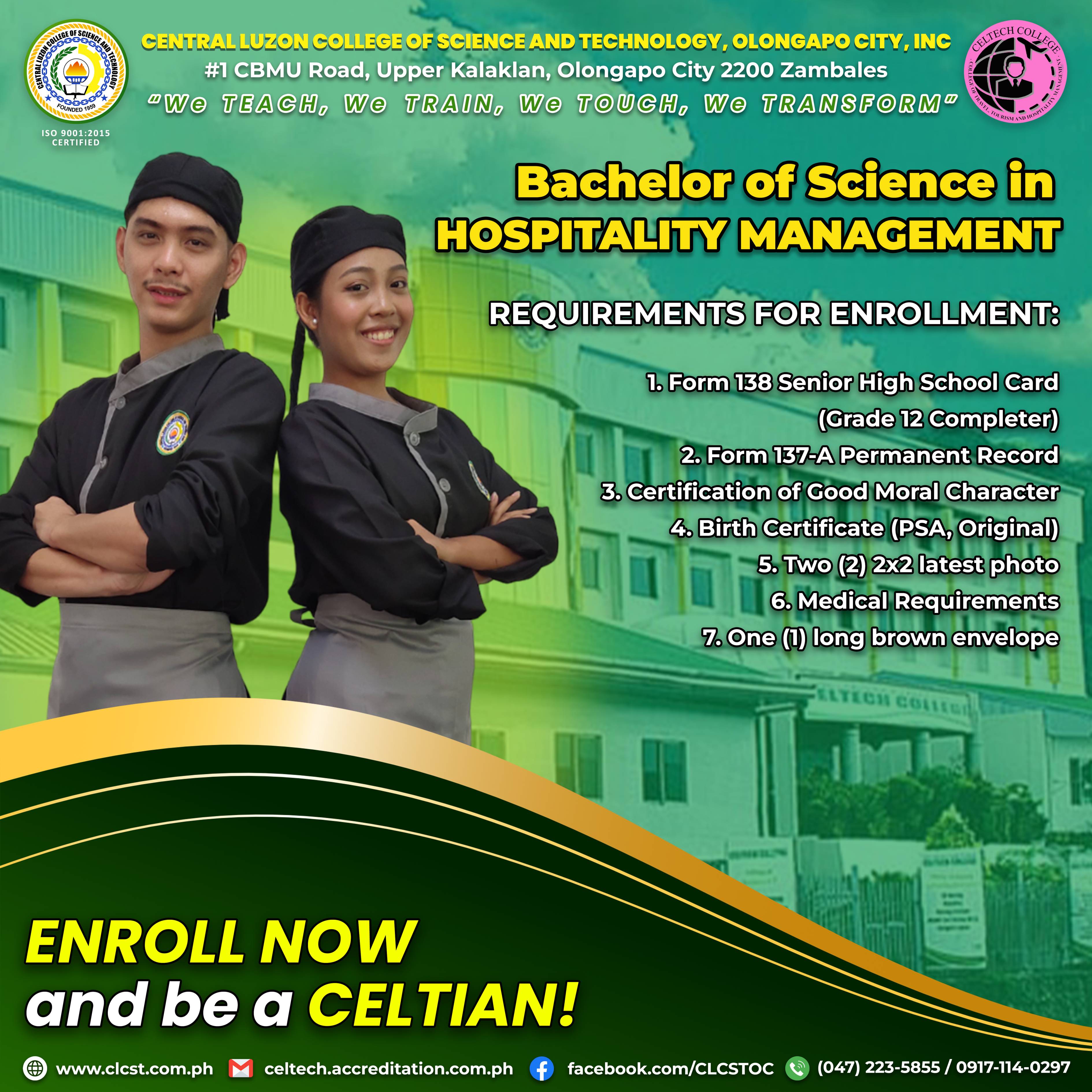 BS Hospitality Management poster